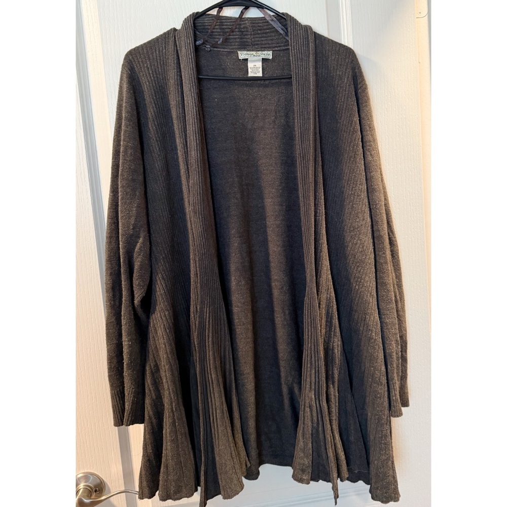 Vintage Suzie Dark Gray Open Cardigan
